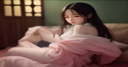 女性穿着酒红色短裙搭配带细竖纹的黑色丝袜和细跟凉鞋，在温暖的餐厅灯光下优雅就座，氛围浪漫